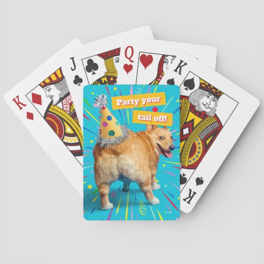Corgi Kont Verjaardagshoed Pokerkaarten (Achterkant)