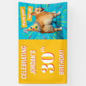 Corgi Kont Verjaardagshoed Spandoek (Verticaal)