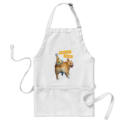 Corgi Kont Verjaardagshoed Standaard Schort (Voorkant)