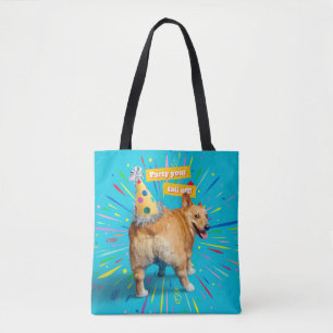 Corgi Kont Verjaardagshoed Tote Bag