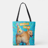 Corgi Kont Verjaardagshoed Tote Bag (Achterkant)