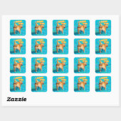 Corgi Kont Verjaardagshoed Vierkante Sticker (Vel)