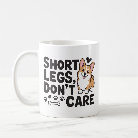 Corgi Korte Poten Don’t Care Grappige Quote Koffiemok (Links)