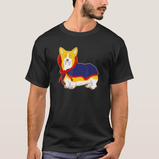 Corgi Kostuum Vampier T-shirt (Voorkant)