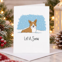 Corgi Laat het Sneeuwen Schattige Hond Witte Kerst