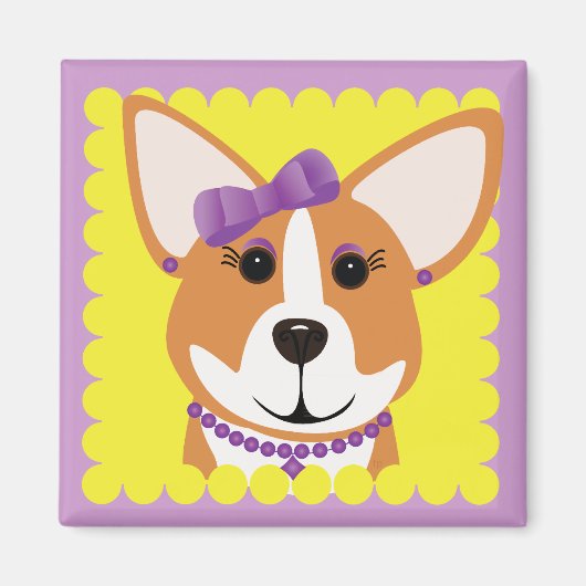 Corgi Lady Magneet (Voorkant)