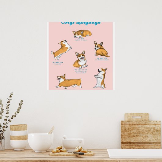 Corgi Language Print (Keuken)