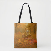 Corgi Leaf Leap Tote Bag (Voorkant)