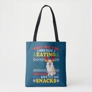 Corgi lelijke kerst ze zien dat je kerstmis eet tote bag