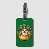Corgi Leprechaun Pot of Gold St. Patrick’s Day T Bagagelabel (Voorkant (verticaal))