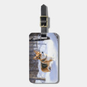 Corgi Let It Snow Kerstmis Bagagelabel (Voorkant verticaal)