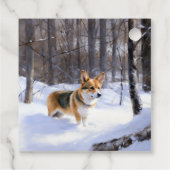 Corgi Let It Snow Kerstmis Bedankjes Labels (Achterkant)