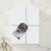 Corgi Let It Snow Kerstmis Cadeaulabel (Met Touw)