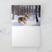 Corgi Let It Snow Kerstmis Kaart (Binnen)