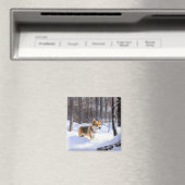 Corgi Let It Snow Kerstmis Magneet (Insitu (Vaatwasser))