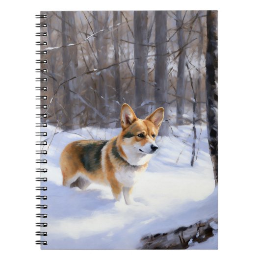 Corgi Let It Snow Kerstmis Notitieboek (Voorkant)