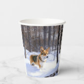 Corgi Let It Snow Kerstmis Papieren Bekers (Achterkant)