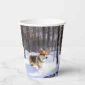 Corgi Let It Snow Kerstmis Papieren Bekers (Voorkant)