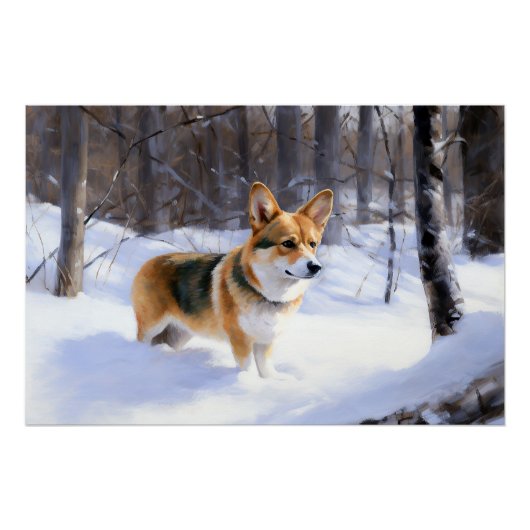Corgi Let It Snow Kerstmis Perfect Poster (Voorkant)