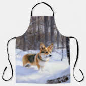 Corgi Let It Snow Kerstmis Schort (Voorkant)