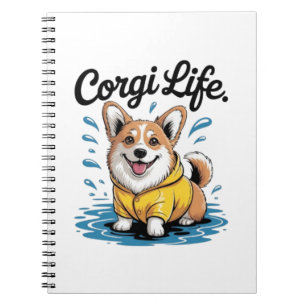 Corgi Leven – Cute Hond in Regenjas Vintage Notitieboek