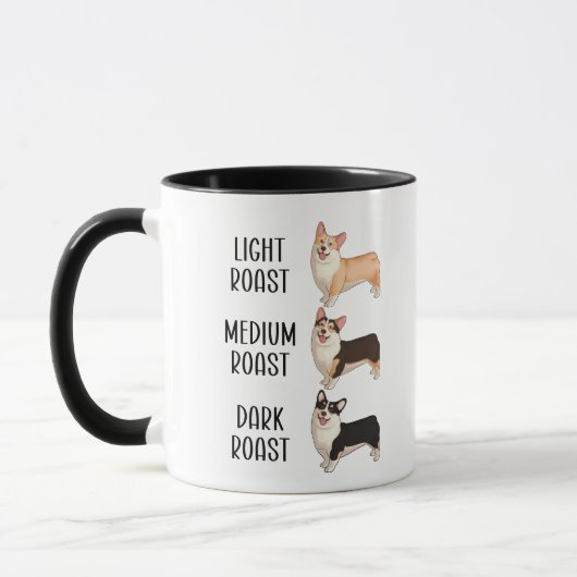 Corgi Licht Middel Donker Gebrande Koffie Liefhebb Mok (Links)