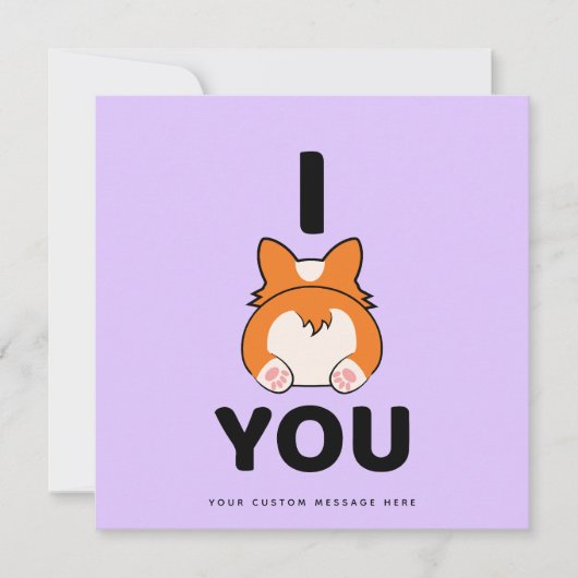 Corgi Liefde Kaart met Eigen Tekst (Voorkant)