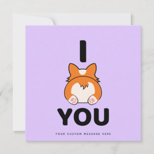 Corgi Liefde Kaart met Eigen Tekst