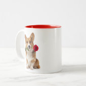Corgi Liefde Tweekleurige Koffiemok (Voorkant links)