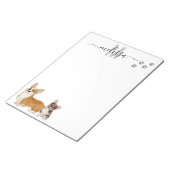 Corgi Liefde Waterverf Monogram Persoonlijk Notitieblok (Schuin)