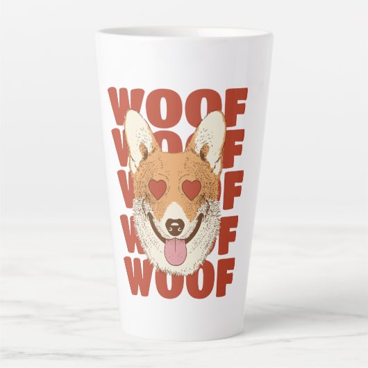 CORGI LIEFDE woof Latte Mok (Voorkant)
