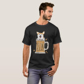 Corgi-liefhebber Grappige bierliefhebber Drinker B T-shirt (Voorkant volledig)