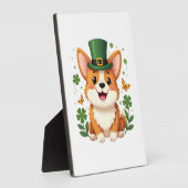 Corgi liefhebber Klavertje vier Gelukkige St. Patr Fotoplaat (Zijkant)