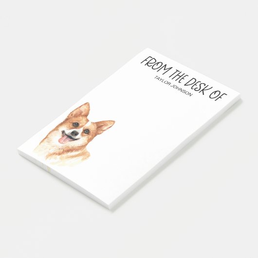 Corgi liefhebber post-it® notes (Schuin)
