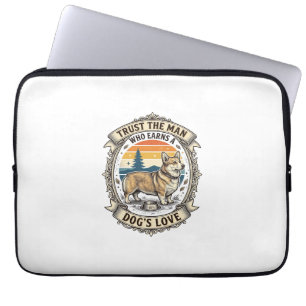 Corgi Liefhebber Shirt Vintage Dog Dad Gravure Ont Laptop Sleeve
