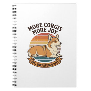 Corgi Liefhebber Shirt Vintage Gravure Hond Citaat Notitieboek