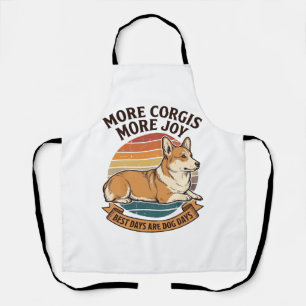 Corgi-liefhebber T-shirt Vintage-gravure Hondenquo Schort