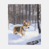Corgi liet het sneeuwen Kerstmis Fleece Deken (Voorkant)