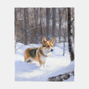 Corgi liet het sneeuwen Kerstmis Fleece Deken
