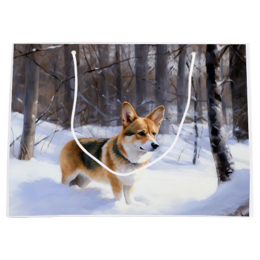 Corgi liet het sneeuwen Kerstmis Groot Cadeauzakje (Voorkant)