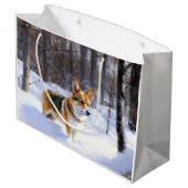 Corgi liet het sneeuwen Kerstmis Groot Cadeauzakje (Achterkant Gekanteld)