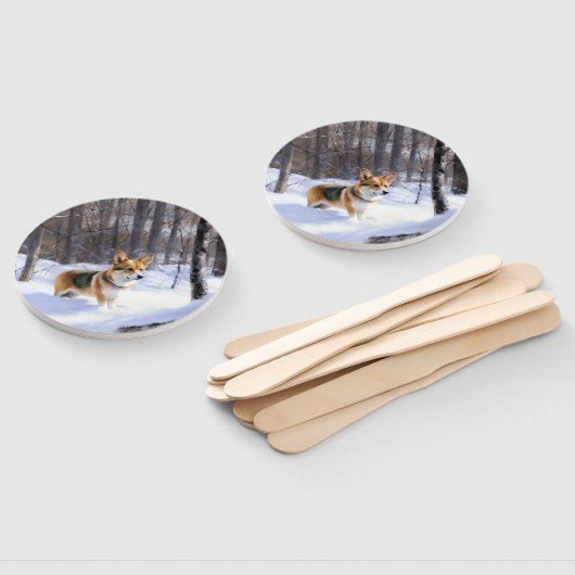 Corgi liet het sneeuwen Kerstmis Handwaaier (Niet-gemonteerd)