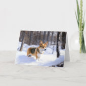Corgi liet het sneeuwen Kerstmis Kaart (Voorkant)