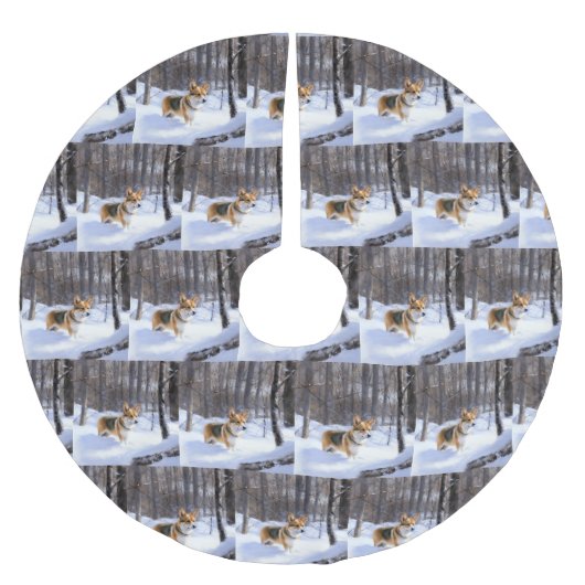 Corgi liet het sneeuwen Kerstmis Kerstboom Rok (Voorkant)