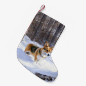 Corgi liet het sneeuwen Kerstmis Kleine Kerstsok (Voorkant (Hangend))