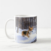 Corgi liet het sneeuwen Kerstmis Koffiemok (Links)