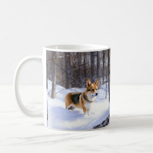 Corgi liet het sneeuwen Kerstmis Koffiemok (Links)