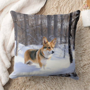 Corgi liet het sneeuwen Kerstmis Kussen