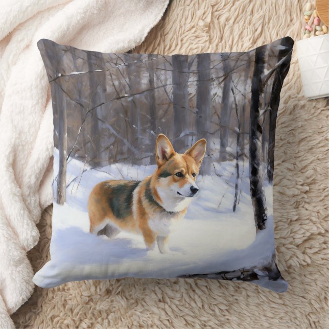 Corgi liet het sneeuwen Kerstmis Kussen (Deken)