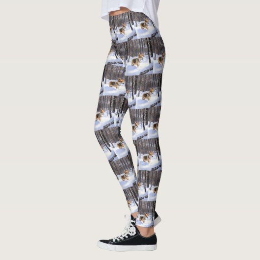 Corgi liet het sneeuwen Kerstmis Leggings (Links)